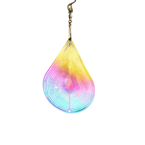 Rotating Wind Chime 3D Twirling Raindrop Wind Chime Decorative Glint for Garden