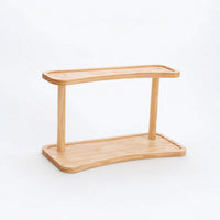 Simple Display Shelf with Two Tiers Space-Saving Wooden Display Shelf Minimalist Aesthetic for Desk