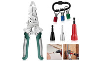 8 Pieces Drill-Compatible Wire Stripper with Twisting Attachments Multi-Functional Wire Stripping and Twisting Kit Wear-Resistant Efficient for Electricians, DIYers, Electrical Wiring, Home Improvement, Automotive Repair