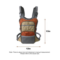 Adjustable Fishing Chest Pack Ventilated Chest Pack with Harness Lightweight Fishing Vest Bag Padded for Anglers, Fly Fishermen