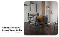 Wireframe Armchair Mechanical Design 5-Seater Configurable Sofa Light Luxury Nordic Design for Interior Designers, Leisure Space