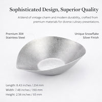 Irregular Stainless Steel Plate, Snowflake Silver