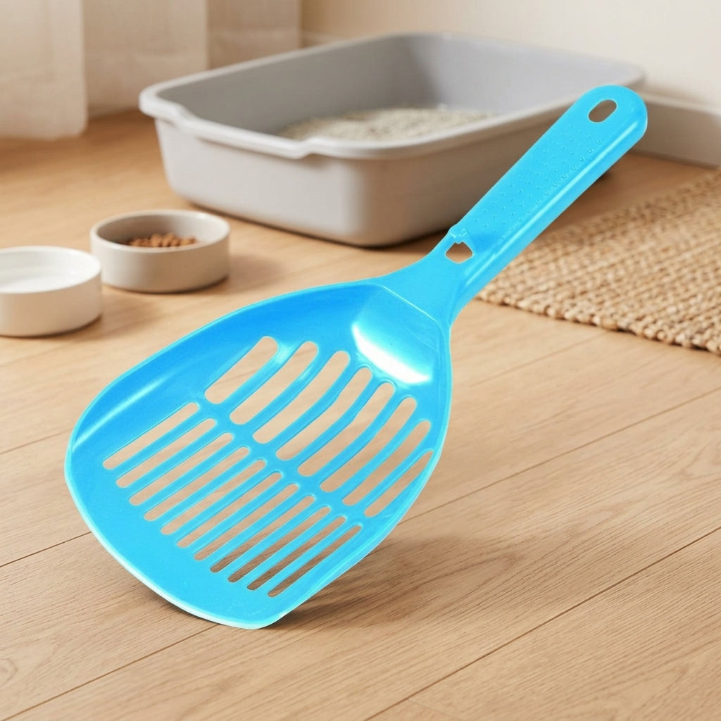 Litter Sifter with Long PP Material Sieve Tool, Angled Cat Sifter with Hanging Hook and Fast Draining Holes
