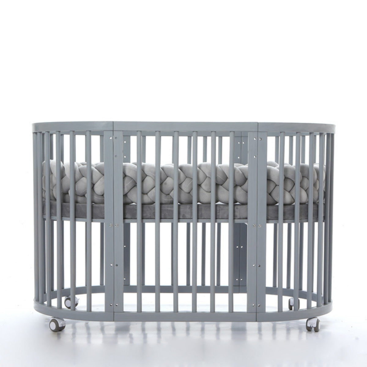 Bedside Sleeper Net Netting Cover 5-in-1 Oval Infant Bed Includes Changing Table Nursery Furniture for Infants, New Parents, Bedroom, Indoors
