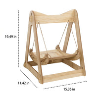 Wooden Cat Bed and Cat Cradle with Density Board, Freestanding Swing Style Indoor Furniture, Elevated Cat Hammock for Indoor Use, 2kg Weight