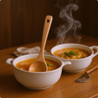 Beech Wood Ladle Polished Kitchen Tool Hanging Hole