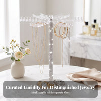 Countertop Jewelry Display Stand | Multiple Hanging Hooks, Acrylic Jewelry Tree, for Vanity