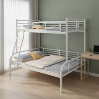 Metal Bunk Bed Space-Saving Bunk Bed with Ladder Compact Furniture for Teens, Students, Shared Bedrooms, Dormitories