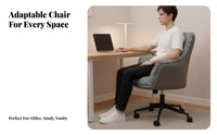 Upholstered Rolling Task Chair 360-Degree rotate Upholstered Shell Chair with casters Comfortable padding Adjustable Height