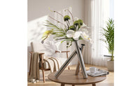 Silk Orchid Arrangement with Vase Sculptural Artificial Floral Sprays with Vase Modern Centerpiece for Tabletop