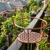 Home Decoration Iron Planter for Garden Fence, Modern Minimalist Style Balcony Planters for Railing, Wall Planter with Removable Hooks, 1 Pack