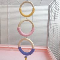 3 Pieces Bird Enclosure Swing Loop Natural Wood Hanging Bird Loop Anxiety Relief