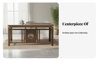 Traditional Design Chinese Design Tea Table Set Water Drainage System Solid Wood Tea Table and Chairs Stable Structure Wooden Dining Set Long-Lasting for Business Professionals, Homeowners, Collectors, Office, Living Room, Reception Area