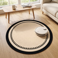 Round Stain-Resistant Crystal Velvet Area Rug for Living Room Bedroom Office