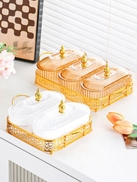 Light Luxury Sealed Fruit Plate with Compartments and Snack Box