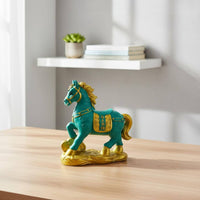 Wealth Attracting Resin Horse Coin Bank Desktop Ornament Home Decoration Vibrant Colors for Children