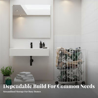 2-Basket Rolling Shelf Space-Saving Storage Trolley Multi-Tier for Laundry Room