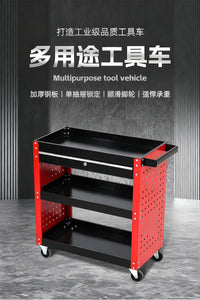 移动维修工具柜汽修工具箱零件车手推车加厚三层跨境专供工具车子