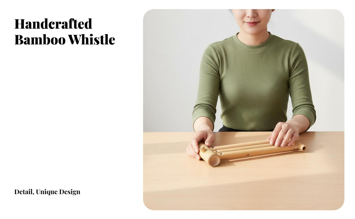 Handmade Bamboo Slide Whistle Easy to Adjust Tone Bird Sound Whistle Portable for Children, Educational, Outdoor, Party