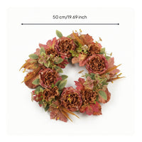 Fall Wreath with Maple Leaves Seasonal Autumn Wreath Elegant for Wall