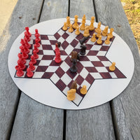 3-Player Chess Set Portable Three-Player Chess Chessboard Beginner-Friendly Sturdy for Families, Travel, Classroom
