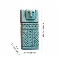 Balinese Stone Figurine South East Asian Rustic Stone Ornament Artistic Ethnic Carved Statue for Indoor Display, Tabletop