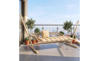 Hanging Swing Chair with Stand Cushioned Outdoor Hanging Chair with Cushion Reclining Furniture for Patio, Garden, Balcony
