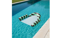 PVC Inflatable Striped Pool Lounger High Buoyancy Mesh Buoy Bed Portable Pool Lounge Easy to Use for Outdoor