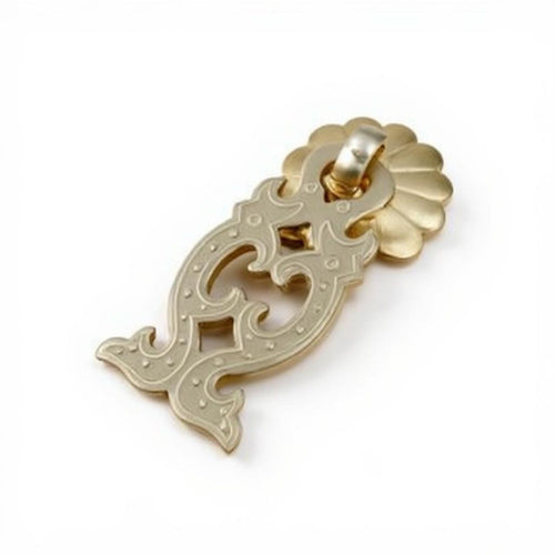 Brass Drawer Pull, Chinese design Cabinet Handle, Vintage Hardware, vintage brass, Single Hole, Furniture Accessory, Home Decor