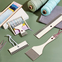 8 Pieces Wooden Weaving Comb DIY Craft Tool Easy to Use for Fringe Making