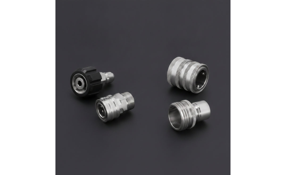 4 Pieces M22 to 3/8 Quick Connect Adapter Pressure Washer Adapter Kit Long Adapters for Car Washing