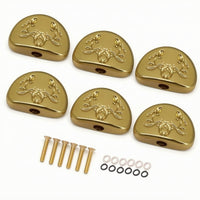 6 Pieces Carved Guitar Tuner Button with Screw Half-Round Guitar Tuner Buttons Decorative Tuning Peg Handles Metal for Guitarists