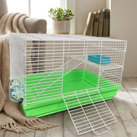 Multi-Level Hamster Cage and Two-Tier Enclosure, Two-Layer Structure for Dwarf Syrian, Multi-Compartment Hamster Enclosure with Large Base Design