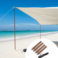 4 Pieces Wood Grain Tarp Pole Rust-Resistant 28 Mm Canopy Support Pole Easy to Carry Camping Gear for Outdoor Shade