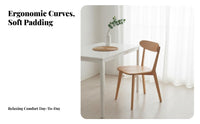 Wooden Backrest Chair Nordic and Aesthetic Wooden Armless Seat Minimalist Design Dense Wood for Families, Cafe, Living Room