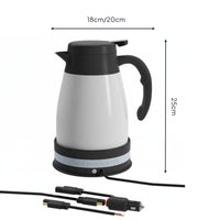 Fast Heating Car Electric Kettle Stainless Steel 12V Water Heater 1200ml Large Capacity Vehicle Water Boiler Anti-Dry Overheat Protection for Truck Drivers, Commuters, Road Trips, Camping