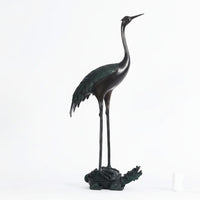 Longevity Crane Turtle Sculpture Birthday Gift Crane on Turtle Statue Good Luck Charm Longevity Animal Sculpture for Entrance, TV Cabinet, Office