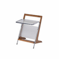 2-Tier Rolling Side Table With casters Magazine Rack Sturdy Construction