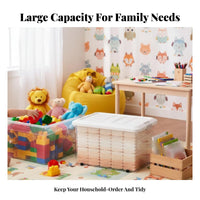 Clear Wheeled Container with Lid Thickened Construction for Under Bed, Families