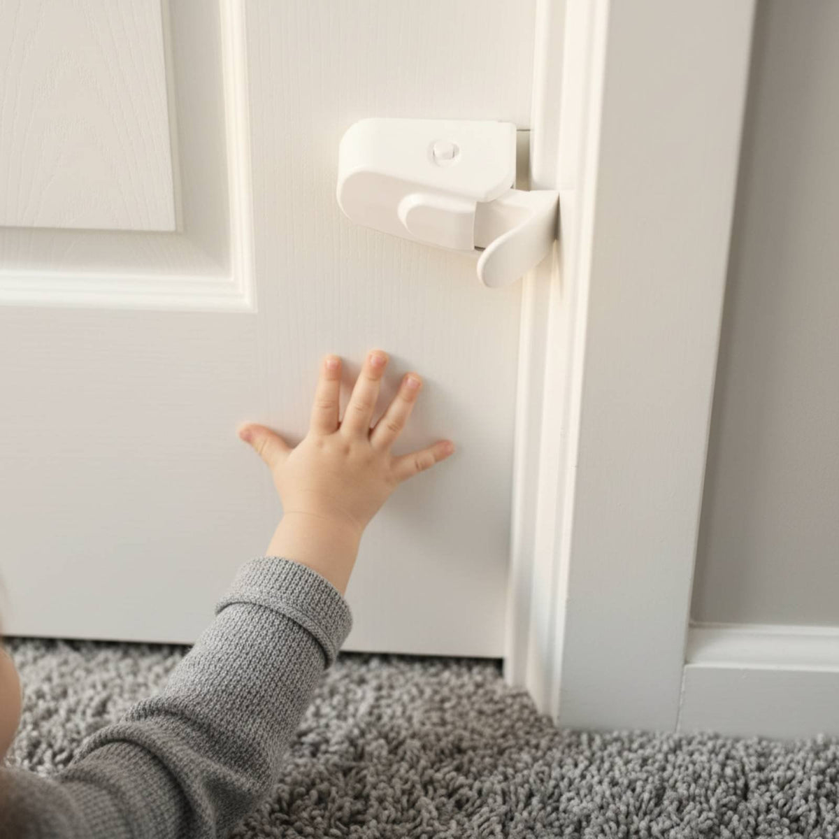 Babyproof Childproof Door Lock Easy to Install Finger Pinch Guard Non Slip Pad for Babies, Kids, Nursery, Bedroom