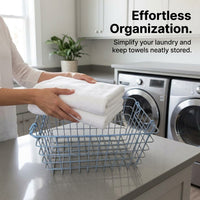 Laundry Basket with Metal Wire Mesh for Bedroom Storage, Low Carbon Steel for Shelves, Wall Hanging or Freestanding Design
