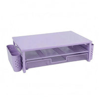Screen Riser with Drawer Pen Cup Desk Organizer with Drawer Ergonomic Desktop Screen Riser for Workspace