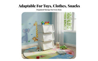 Front-Opening Container Easy Retrieval Organizer Box Stackable Design Space Saving for Parents, Families, Playroom, Bedroom