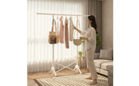 Space-Saving Folding Clothes Rack Foldable Clothes Rack with Adjustable Height Compact unattachedStanding for Bedroom, Laundry Room, Apartment, Balcony