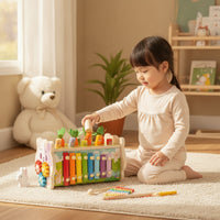 Multifunctional Wooden Hammer Toy Toddler Hammering Toy Child-Led Pounding Bench Educational for Toddlers, Preschoolers, Kids, Playroom, Daycare