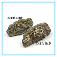Resin Aquarium Bridge Ornament with Turtle Climbing Platform and Dinosaur Fossil Decor