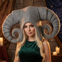 Sheep Protuberance Hat Felt-Like Sheep Protuberance Headpiece Structured Headpiece with Protrusions for Cosplayers, Cosplay