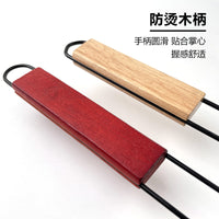 铁艺烤网不锈钢烧烤网 烧烤笼香肠夹木柄 BBQ烧烤网夹烧烤架子