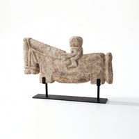 Abstract Horse Mineral-Look Statuary-Look Sculpture with Base Minimalist Tabletop Ornament for Interior Designers, Bookshelf, Office Desk