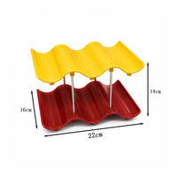 Compact Cup Storage Rack with Wave-Shaped Shelf Horizontal Tumbler Organizer with Wavy Shelves Vertical Tumbler Storage Stand Sturdy for Tea Corner